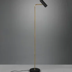 Vloerlamp Marley, zwart/messing, hoogte 151 cm, metaal