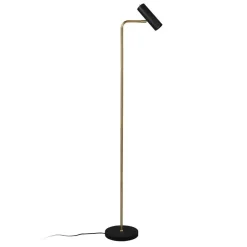 Vloerlamp Marley, zwart/messing, hoogte 151 cm, metaal