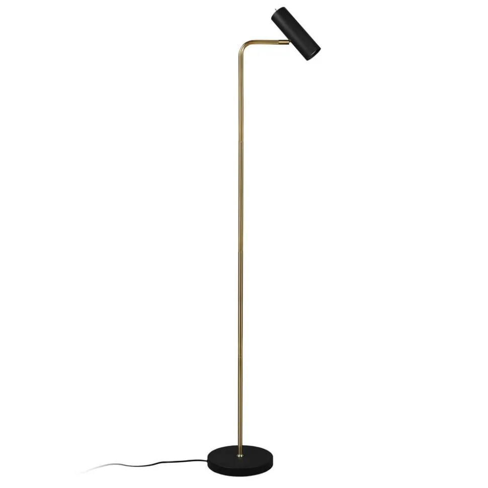 Vloerlamp Marley, zwart/messing, hoogte 151 cm, metaal