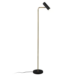 Vloerlamp Marley, zwart/messing, hoogte 151 cm, metaal