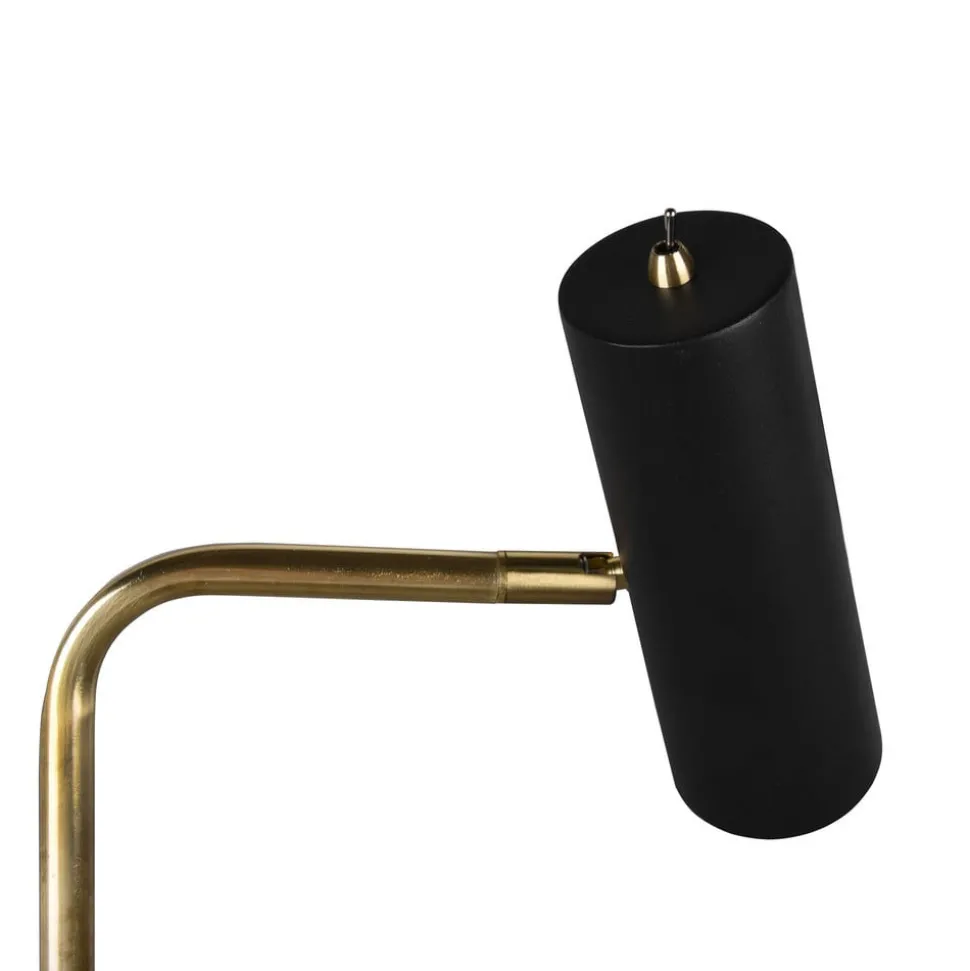 Vloerlamp Marley, zwart/messing, hoogte 151 cm, metaal