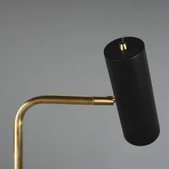 Vloerlamp Marley, zwart/messing, hoogte 151 cm, metaal