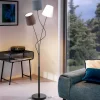 Vloerlamp Maronda met drie textielkappen