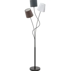 Vloerlamp Maronda met drie textielkappen