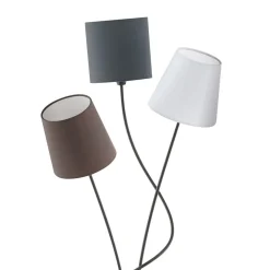 Vloerlamp Maronda met drie textielkappen