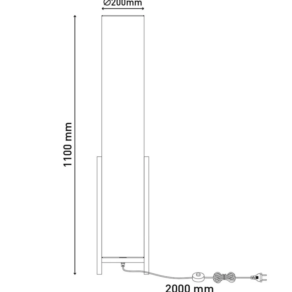 Vloerlamp Matilda met stoffen kap in linnen optiek