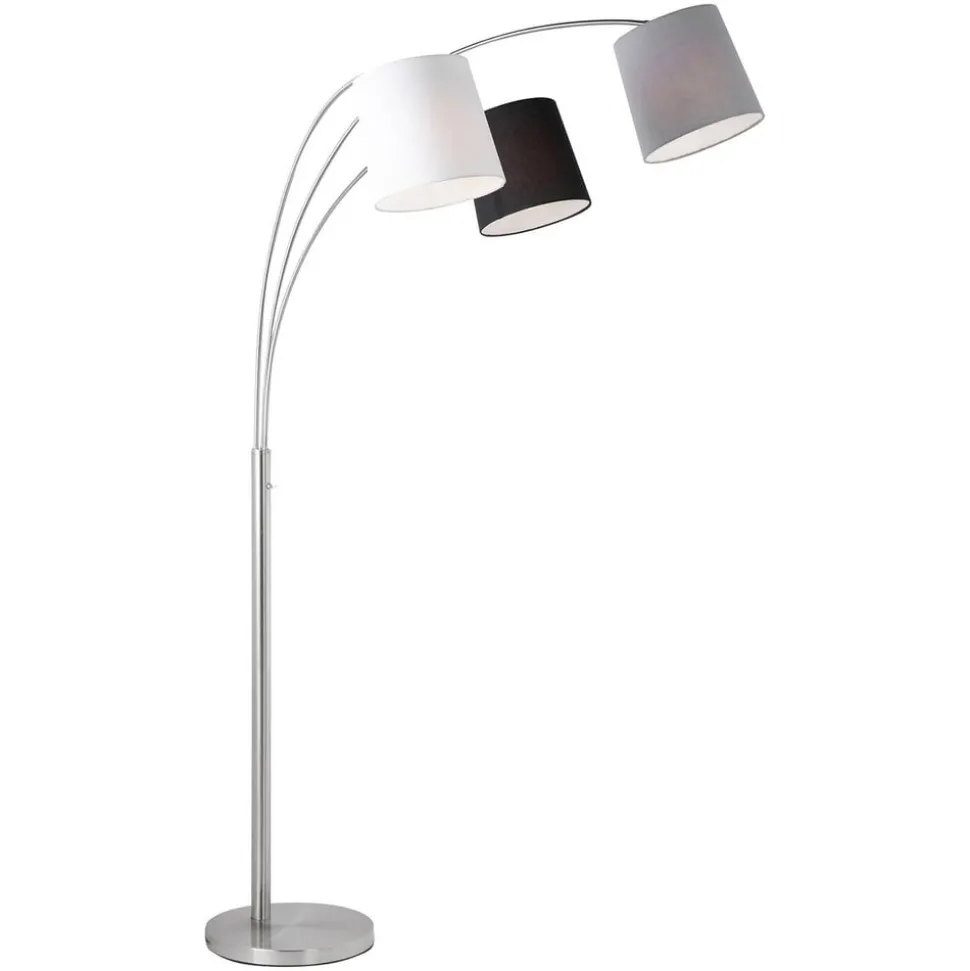 Vloerlamp Melvin, 3-lamps, zwart/grijs/wit