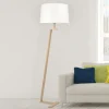 Vloerlamp Memphis LS met textiel-kap, wit