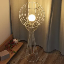 Vloerlamp Mercure, zand, metaal/kunststof, hoogte 93 cm