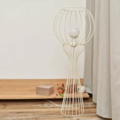 Vloerlamp Mercure, zand, metaal/kunststof, hoogte 93 cm