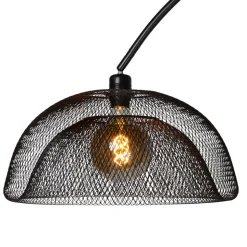 Vloerlamp Mesh, zwart, booglamp