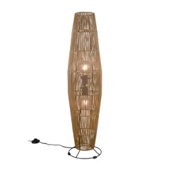 Vloerlamp Miki, bruin, hoogte 103 cm, papier