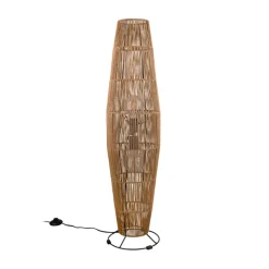 Vloerlamp Miki, bruin, hoogte 103 cm, papier
