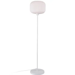 Vloerlamp Milford met witte kap van glas