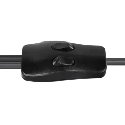 Vloerlamp Mina, zwart/bruin, hoogte 168 cm, metaal/hout