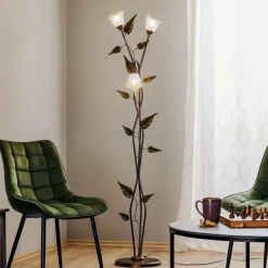 Vloerlamp Miranda in Florentijnse stijl, brons