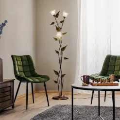 Vloerlamp Miranda in Florentijnse stijl, brons