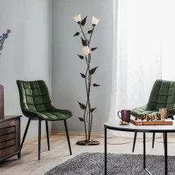 Vloerlamp Miranda in Florentijnse stijl, brons