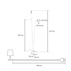 Vloerlamp Mono II, 2-lamps, wit