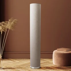 Vloerlamp natuur met linnen kap