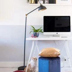 Vloerlamp Nové, verstelbaar, zwart