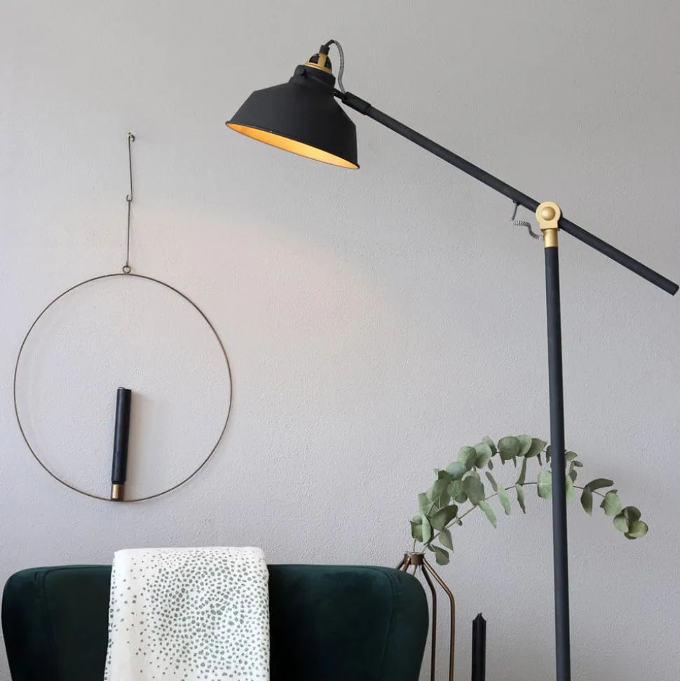 Vloerlamp Nové, verstelbaar, zwart