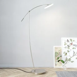 Vloerlamp Ohio, nikkel/chroom