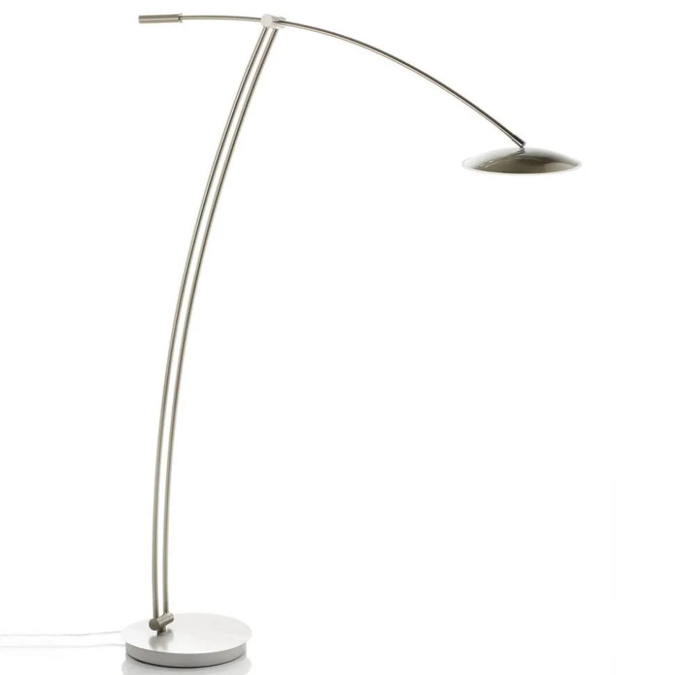 Vloerlamp Ohio, nikkel/chroom