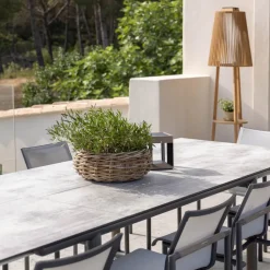 Vloerlamp op zonne-energie Tecka met sensor, teak