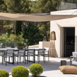 Vloerlamp op zonne-energie Tecka met sensor, teak