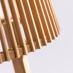 Vloerlamp op zonne-energie Tecka met sensor, teak