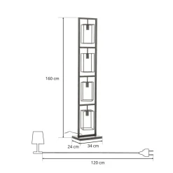 Vloerlamp Perpendillu, 4-lamps