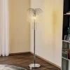 Vloerlamp Pioggia met kristallen regen, chroom