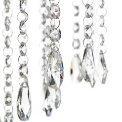 Vloerlamp Pioggia met kristallen regen, chroom