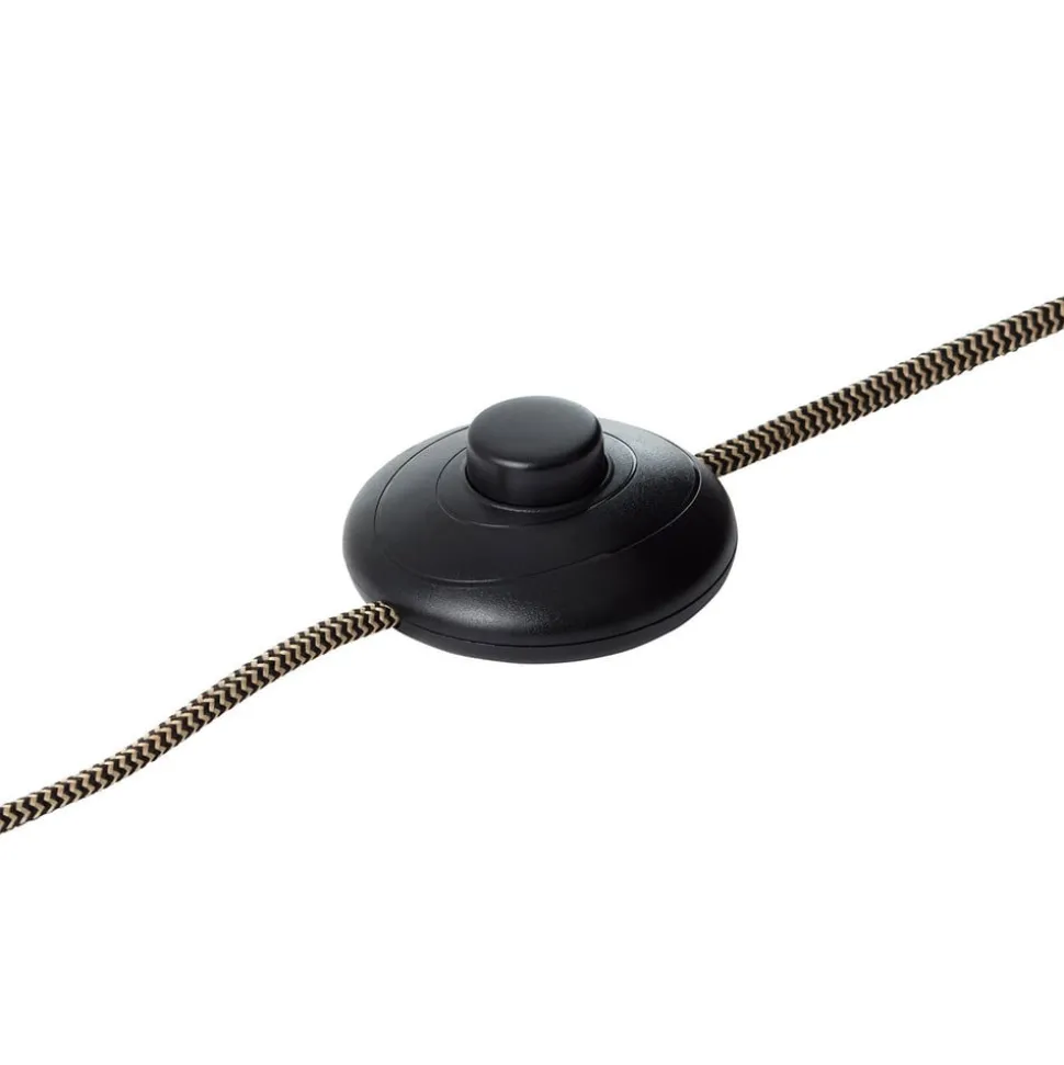 Vloerlamp Plow met 2 spots, zwart/hout donker