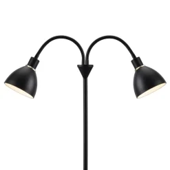 Vloerlamp Ray met 2 lichtbr. uit zwart metaal