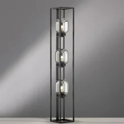 Vloerlamp Regi van glas, rookgrijs, 3-lamps