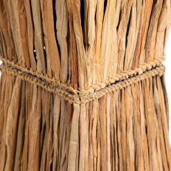 Vloerlamp Rinca, draadkap met grasbinding