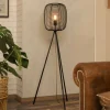 Vloerlamp Rinroe, hoogte 140,5 cm, zwart, staal