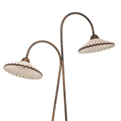 Vloerlamp Rosina met twee keramische kappen