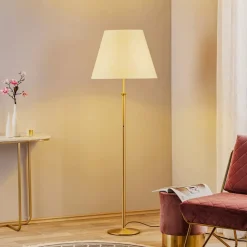 Vloerlamp Royce met plafondlamp crème