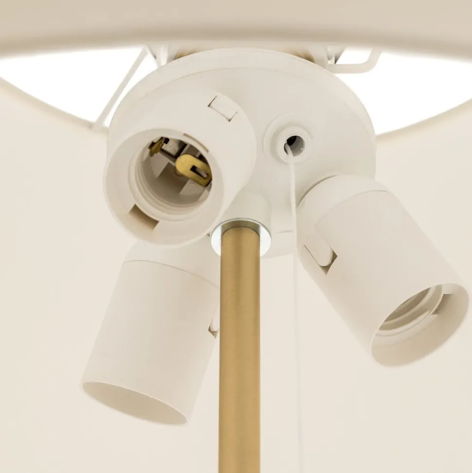 Vloerlamp Royce met plafondlamp crème