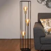 Vloerlamp Ruben, zwart, 3-lamps