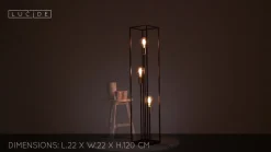 Vloerlamp Ruben, zwart, 3-lamps