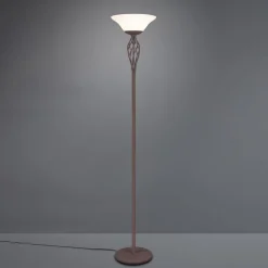 Vloerlamp Rustica met voetschakelaar, roest