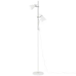 Vloerlamp School met twee spots, wit