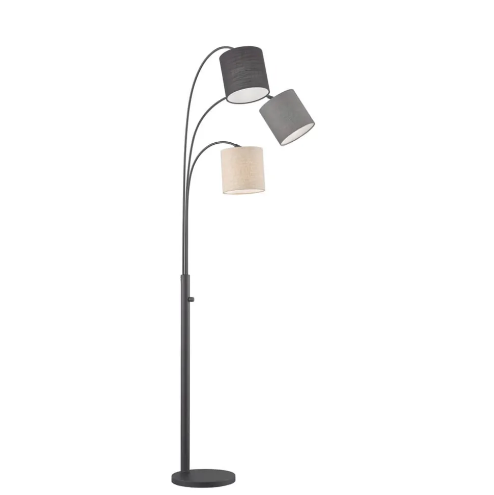 Vloerlamp Shade, zand/grijs/zwart, 3-lamps