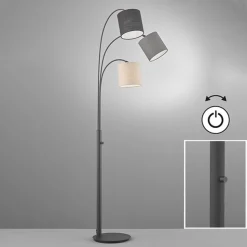 Vloerlamp Shade, zand/grijs/zwart, 3-lamps
