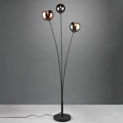 Vloerlamp Sheldon met drie glas-bolkappen