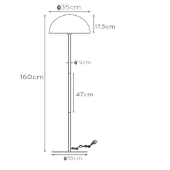 Vloerlamp Siemon van staal, Ø 35 cm, okergeel